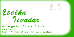 etelka tivadar business card
